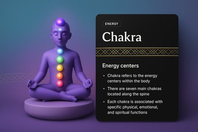 3D Chakra Web Design Illustration with Energy Centers