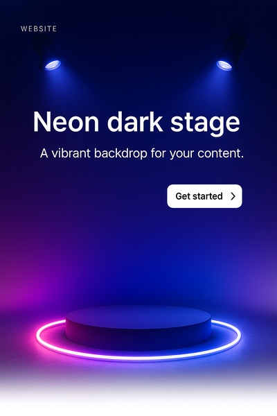 Neon Dark Stage with Vibrant Lighting for Content Display