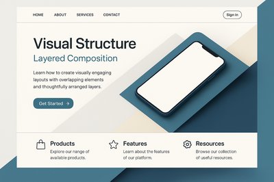Stylish Landing Page Design with Geometric Elements