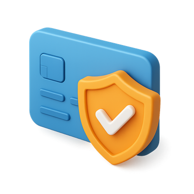 3D Secure Payment Icon with Card and Shield