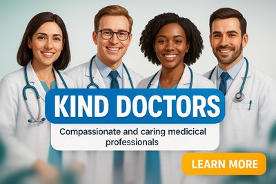 Promotional Banner Featuring Compassionate Doctors
