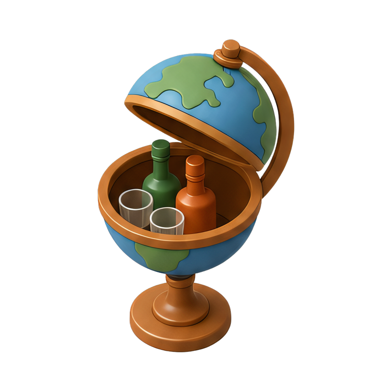 Stylish open globe bar cabinet
