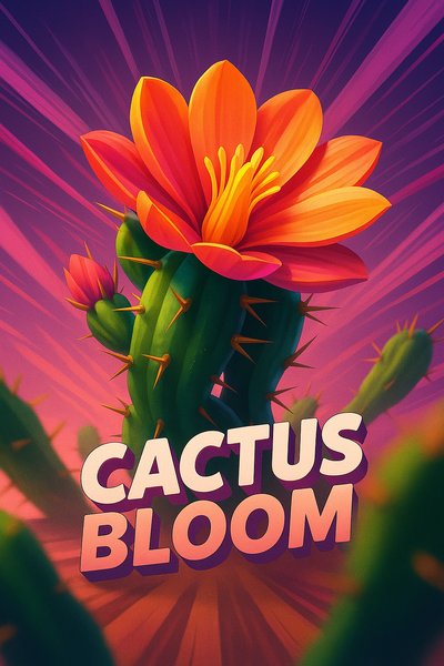 Vibrant Cactus Bloom with Dynamic Design Elements