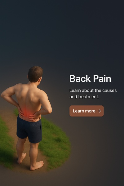 Realistic 3D Scene Depicting Back Pain Awareness