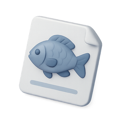Stylized Fish Icon with Soft Color Palette