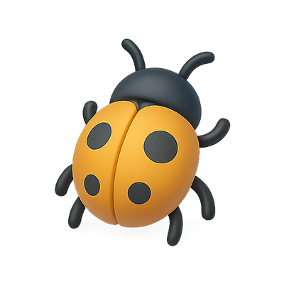 Stylized 3D Ladybug Illustration for Creative Use