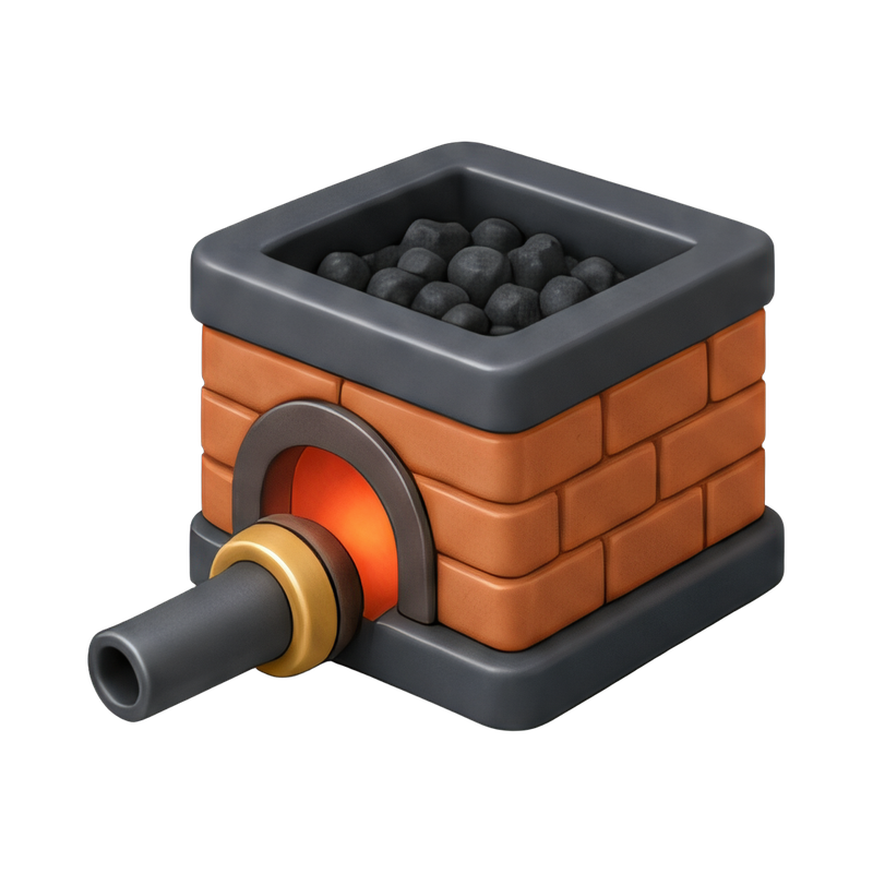 traditional coal forge setup