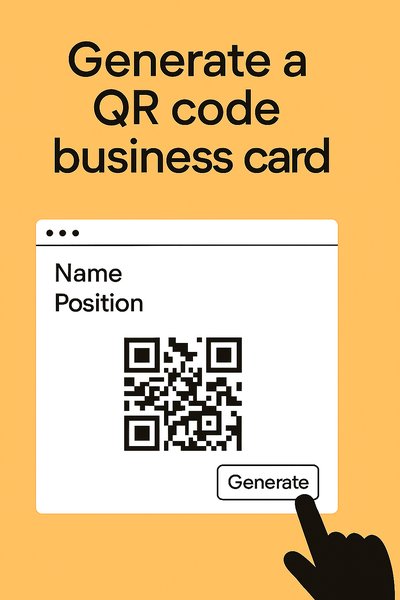 Digital Business Card Creation Concept with QR Code