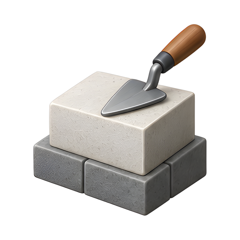 ceremonial trowel and cornerstone