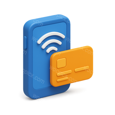 3D NFC Payment Icon in Isometric Design