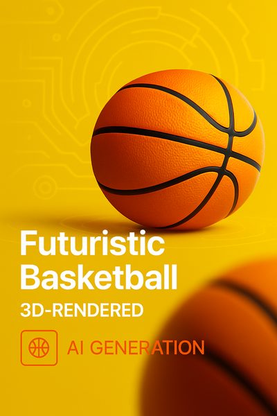 3D-Rendered Futuristic Basketball on Bright Background
