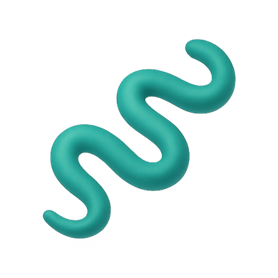 Stylized Turquoise Wavy Shape for Design Use