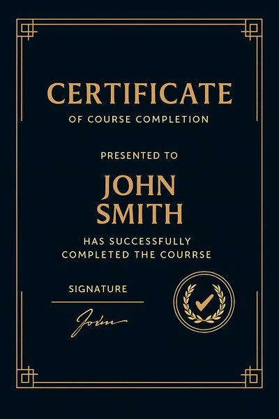 Elegant Certificate of Course Completion Design