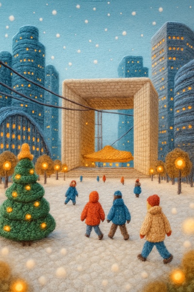 Winter Atmosphere at La Défense in Paris
