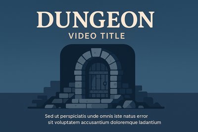 Stylized Dungeon Illustration with Geometric Elements