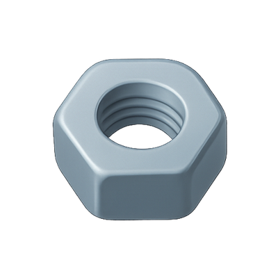 3D Render of a Hex Nut with Smooth Finish