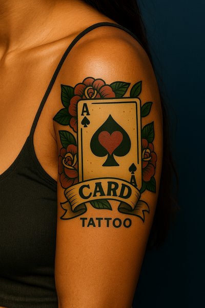 Vibrant Ace of Spades Tattoo Design on Arm