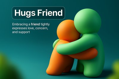 Dynamic 3D Scene Featuring Embracing Characters