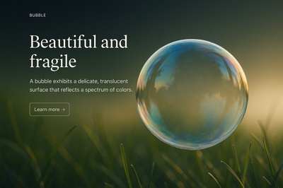 Stylish Web Design Featuring a Bubble in Nature