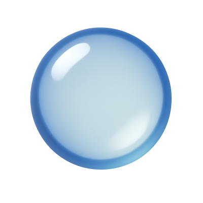 Stylish 3D Bubble Icon with Transparent Background