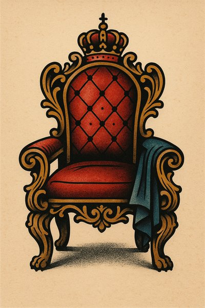 Royal Throne Illustration with Ornate Design