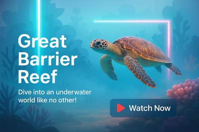 Underwater Exploration Promotion Featuring a Sea Turtle