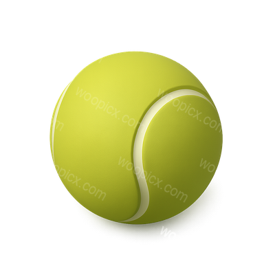 Stylized 3D Tennis Ball Icon with Isometric View