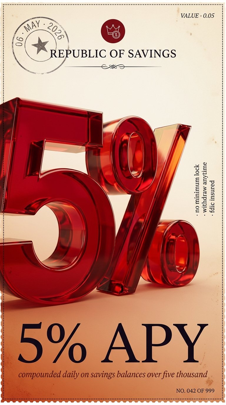 Vintage 5% Savings Postcard