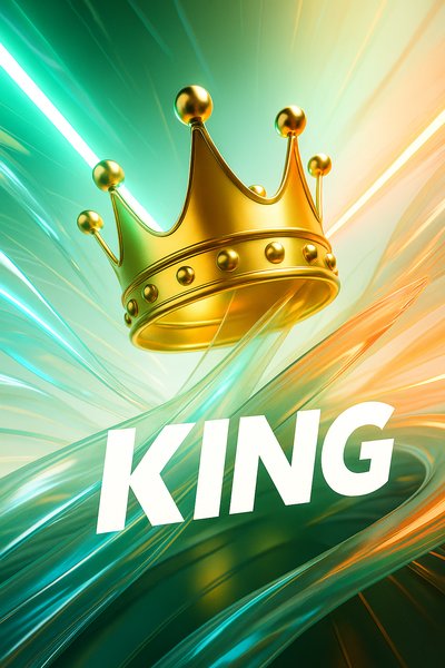 Dynamic Neon Crown Illustration with Radiant Colors
