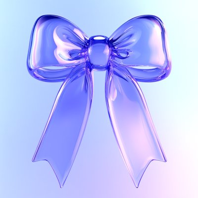 Translucent Purple Bow with Elegant Design