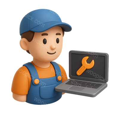 3D Technician Icon for Computer Repair Services