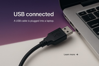 Stylish USB Connection Illustration for Web Design