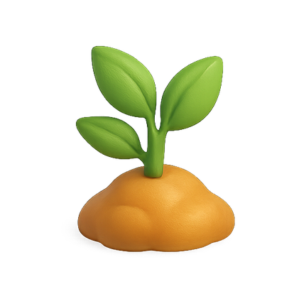 3D Render of a Sprouting Plant on Soil