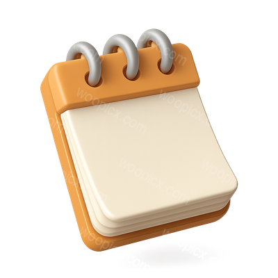 Stylish 3D Notepad Icon with Volumetric Design