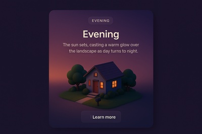 Evening Scene with Warm Glow in 3D Style