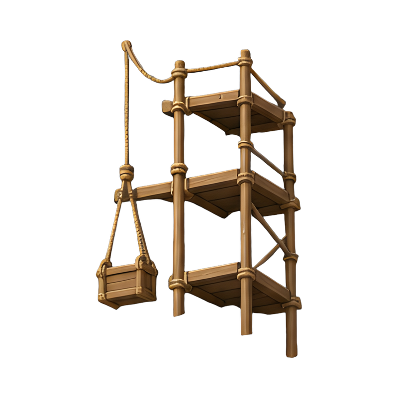 scaffold on granite cliff