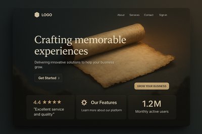 Dynamic Landing Page Design with Realistic Elements
