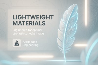 Aerospace Engineering Promotional Graphic Highlighting Lightweight Materials
