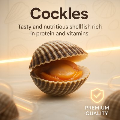 Realistic Cockles Carousel Slide Design for Marketing