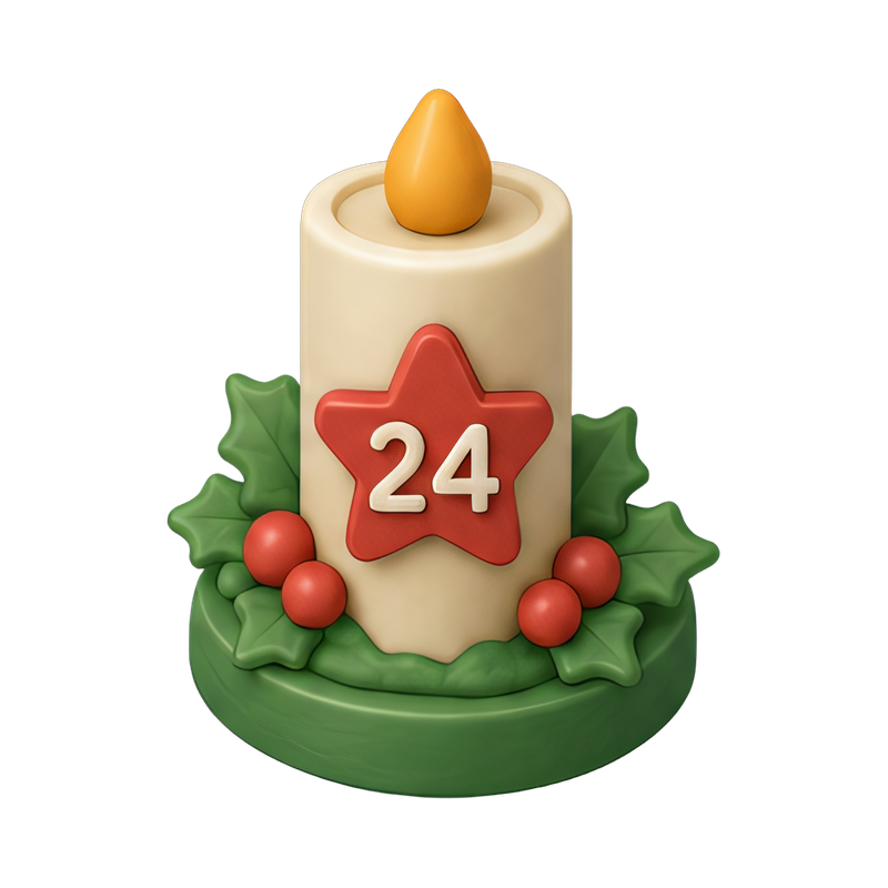 Christmas countdown candle display