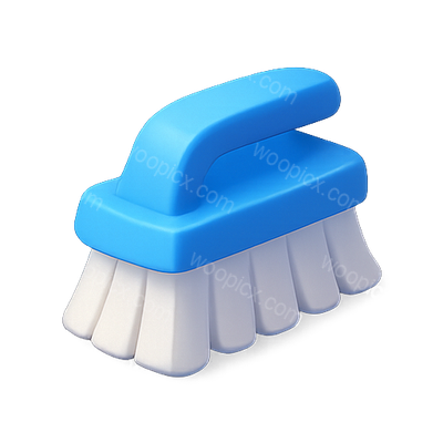 3D Render of a Cleaning Brush with Blue Handle