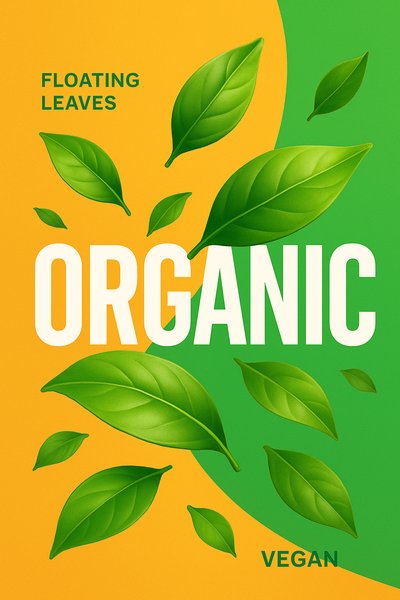 Vibrant Leafy Design with Bold Text and Organic Theme