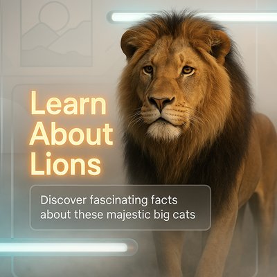 Informative Graphic Featuring a Lion with Educational Theme