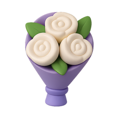 Stylized Floral Bouquet Design with Soft Color Palette