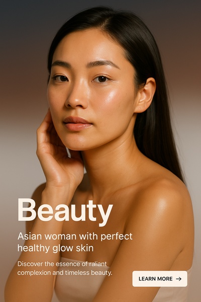 Stylish Portrait of an Asian Woman with Healthy Glow Skin