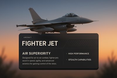 Fighter Jet 3D Design with Integrated Text Blocks