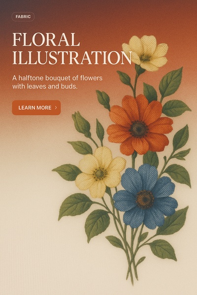 Stylish Floral Illustration for Greeting Cards and Textiles