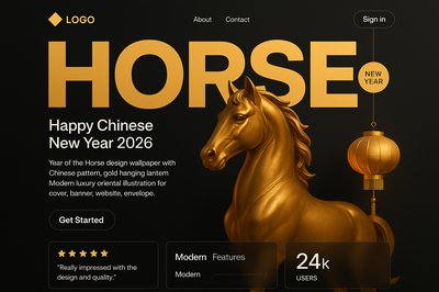 Elegant Landing Page Design for Year of the Horse 2026