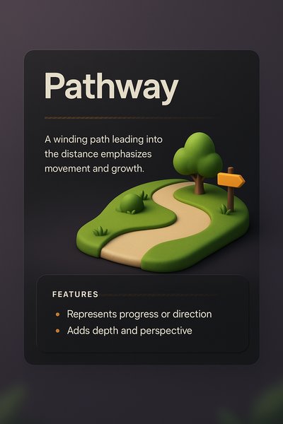 3D Web Design Illustration with Pathway Concept