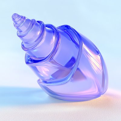 Stylized Shell-Shaped Bottle with Gradient Colors